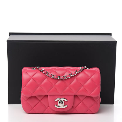 Chanel Lambskin Quilted Extra Mini Rectangular Flap Pink 9 of 9