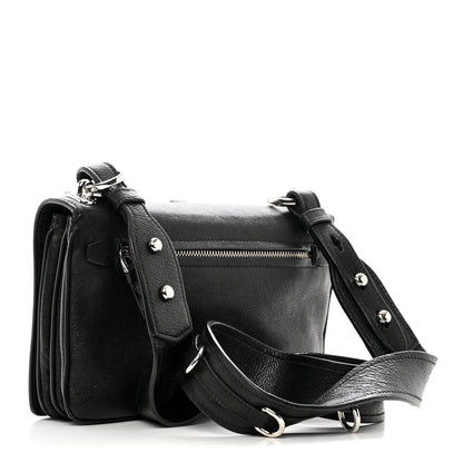 Prada Grained Calfskin Saffiano Robot Shoulder Bag Black White 2 of 11