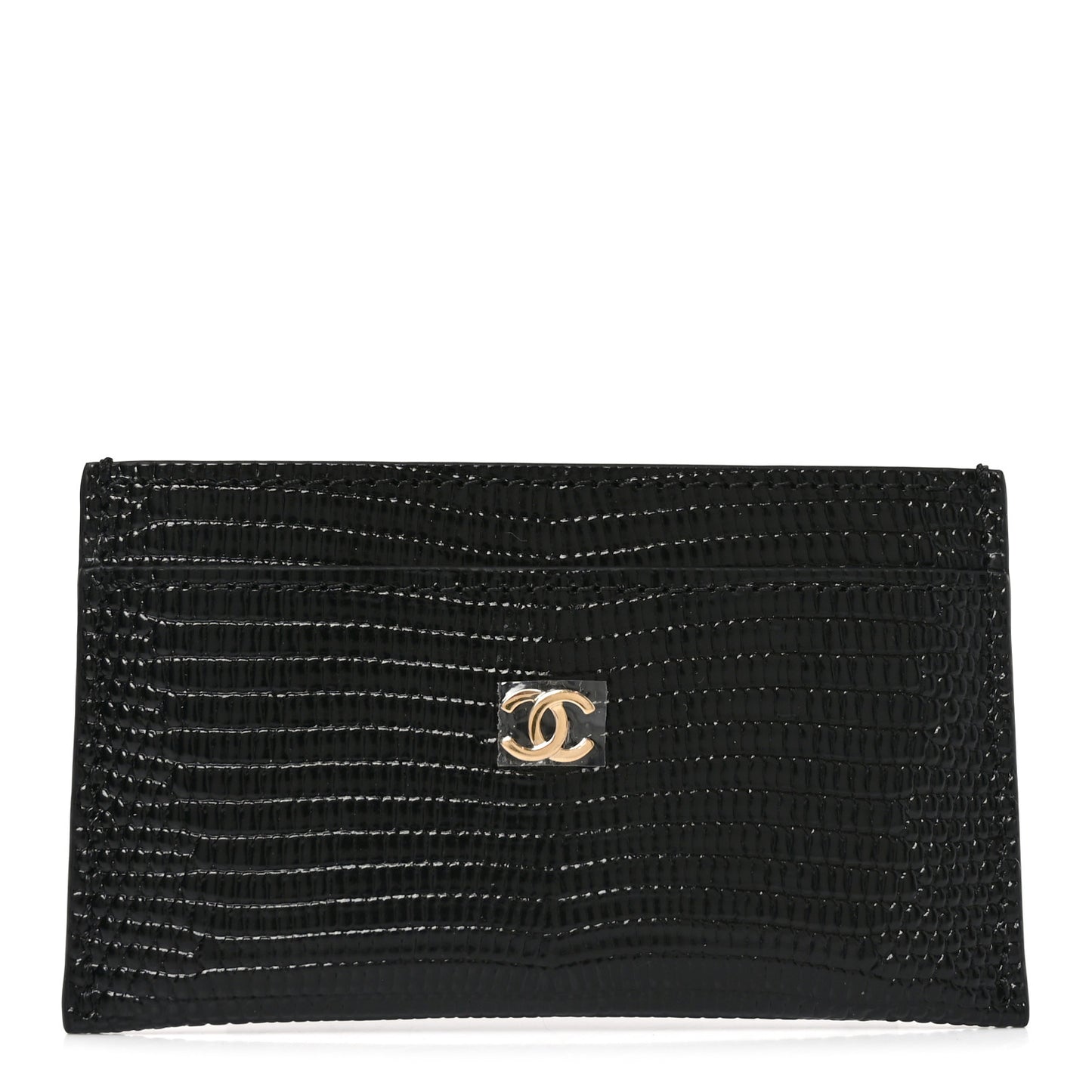 Calfskin Lizard Embossed Card Holder Burgundy