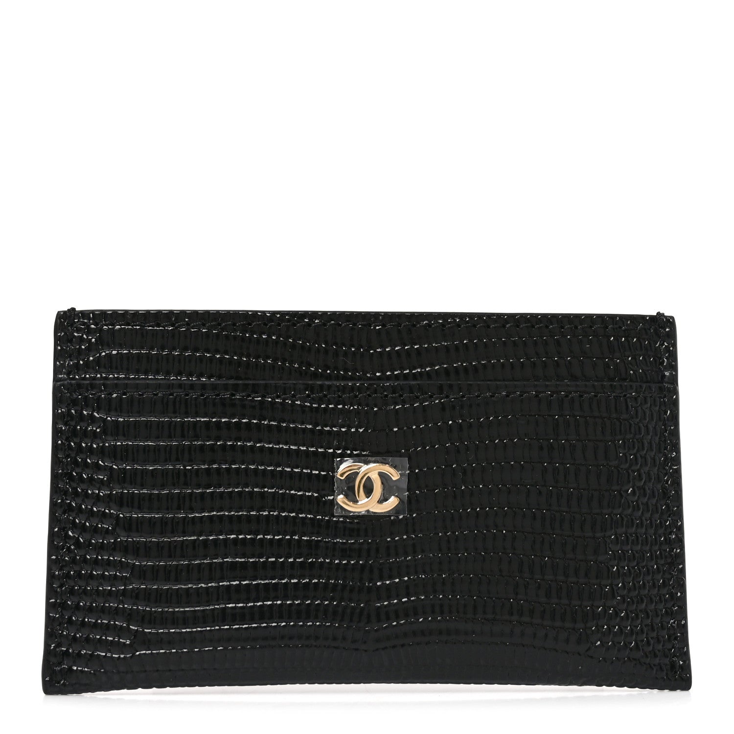 Chanel Calfskin Lizard Embossed Card Holder Burgundy 1 of 7