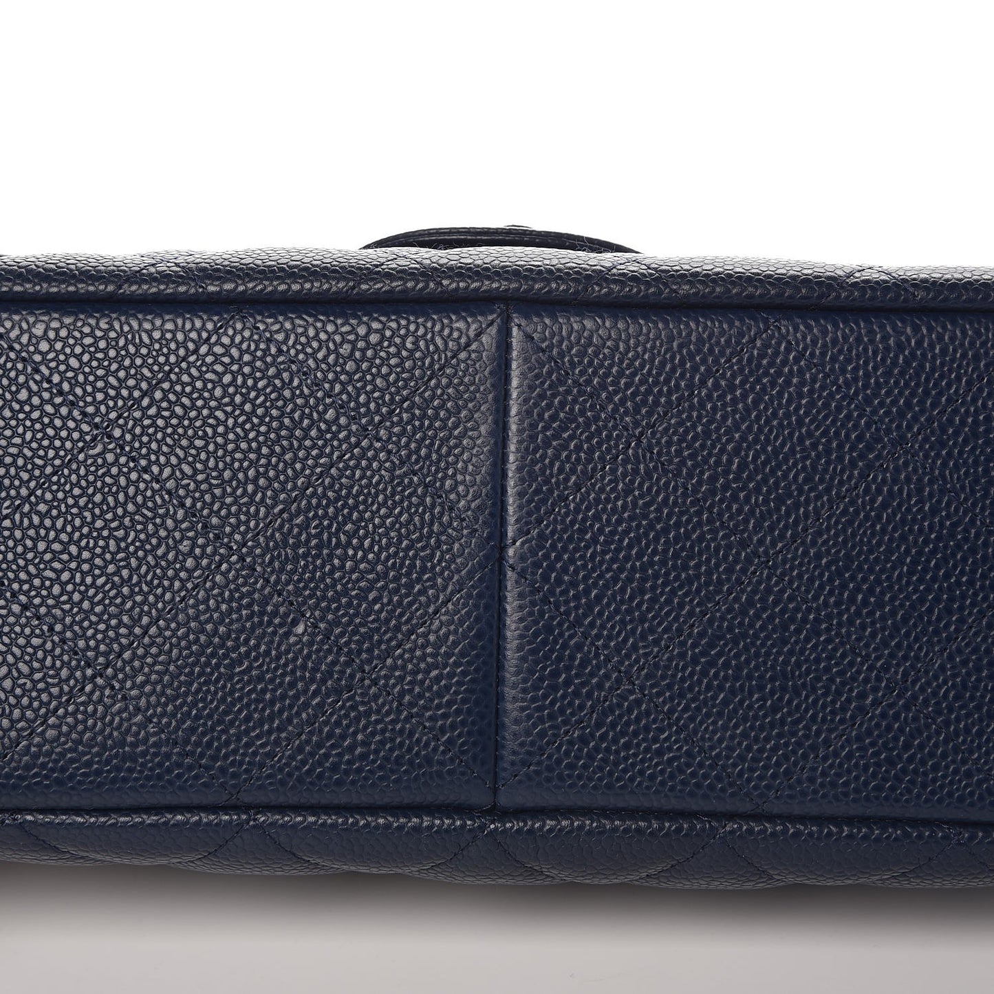 Caviar Quilted Jumbo Single Flap Navy