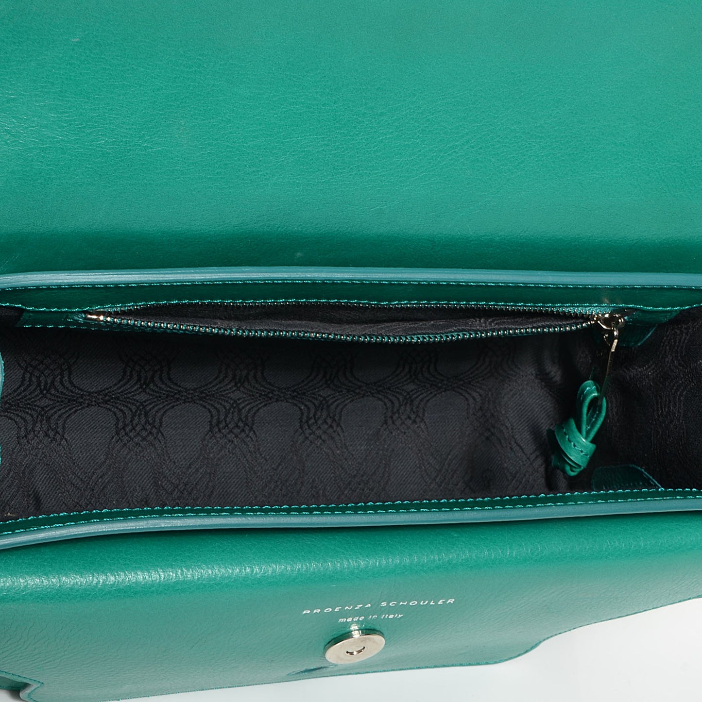 Leather PS11 Classic Shoulder Bag Emerald