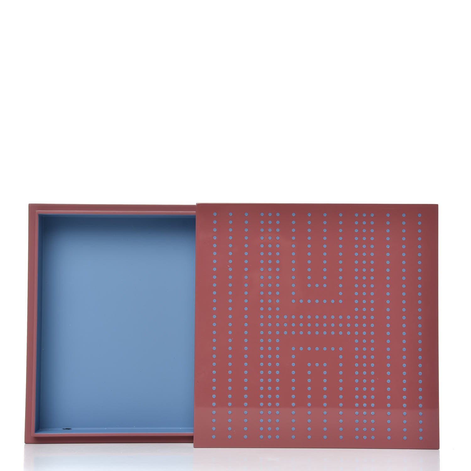 Hermes Lacquered Wood H'Dot Box Blush Bleu Monet 4 of 7