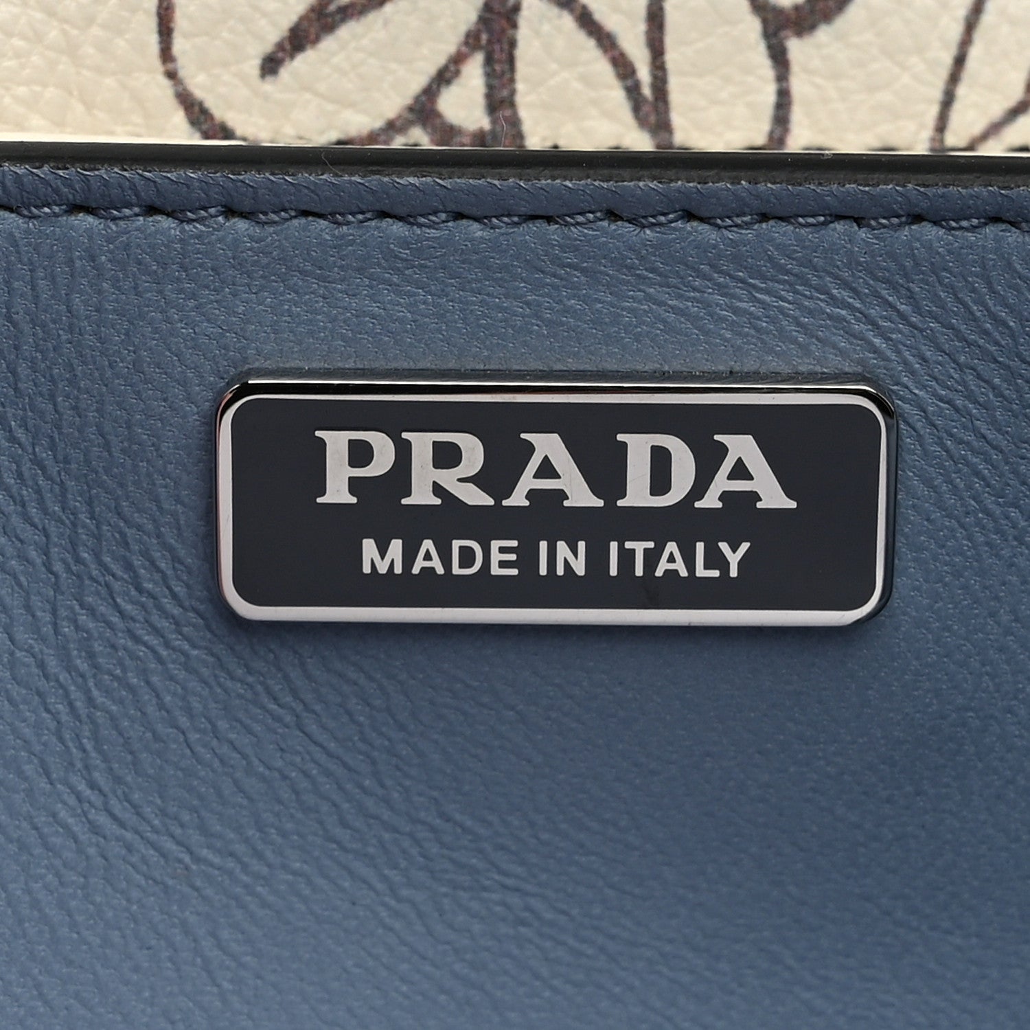 Prada X JAMES JEAN Glace Calfskin Rabbit Print Cahier Bag Opaline