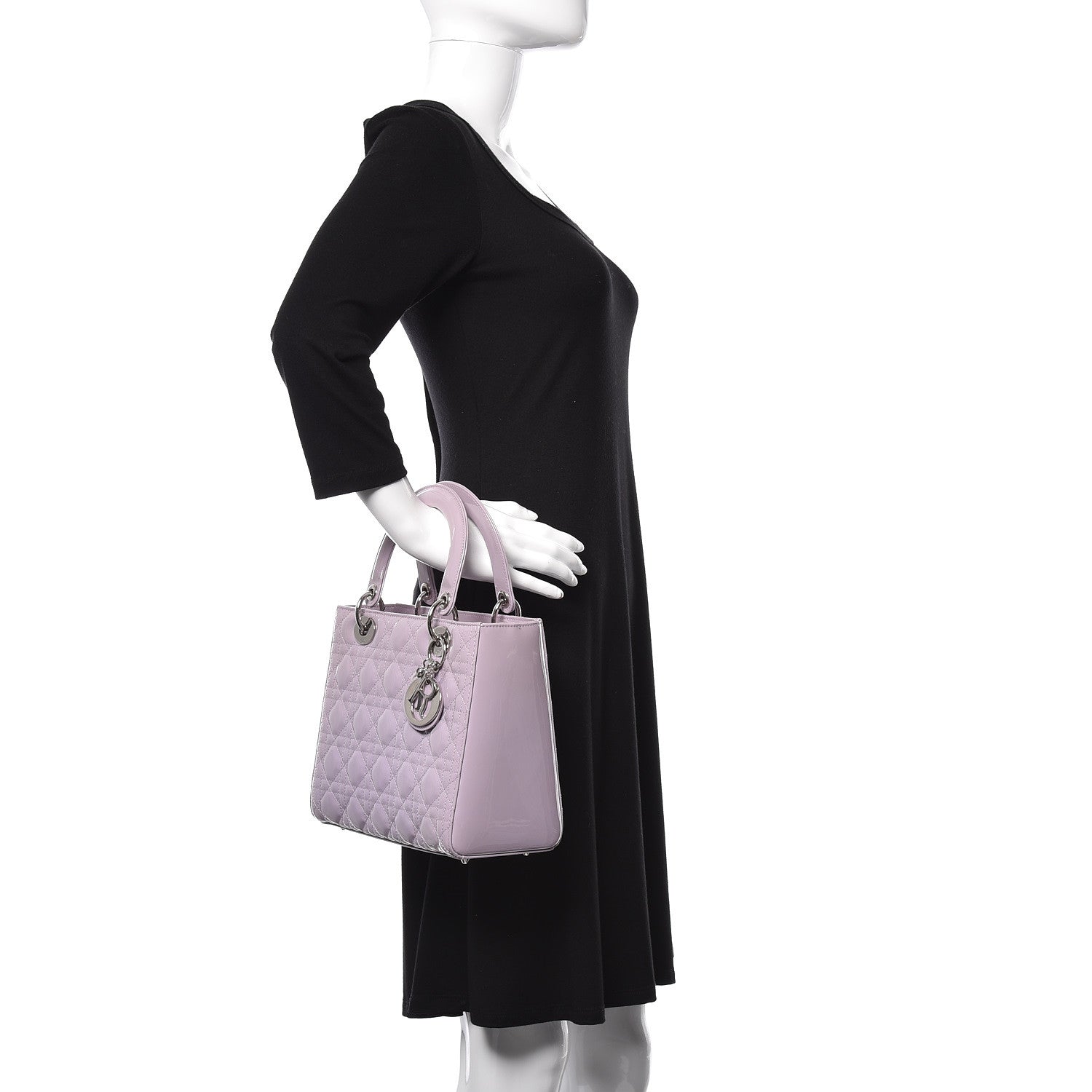 Christian Dior Patent Cannage Medium Lady Dior Lilac 2 of 12