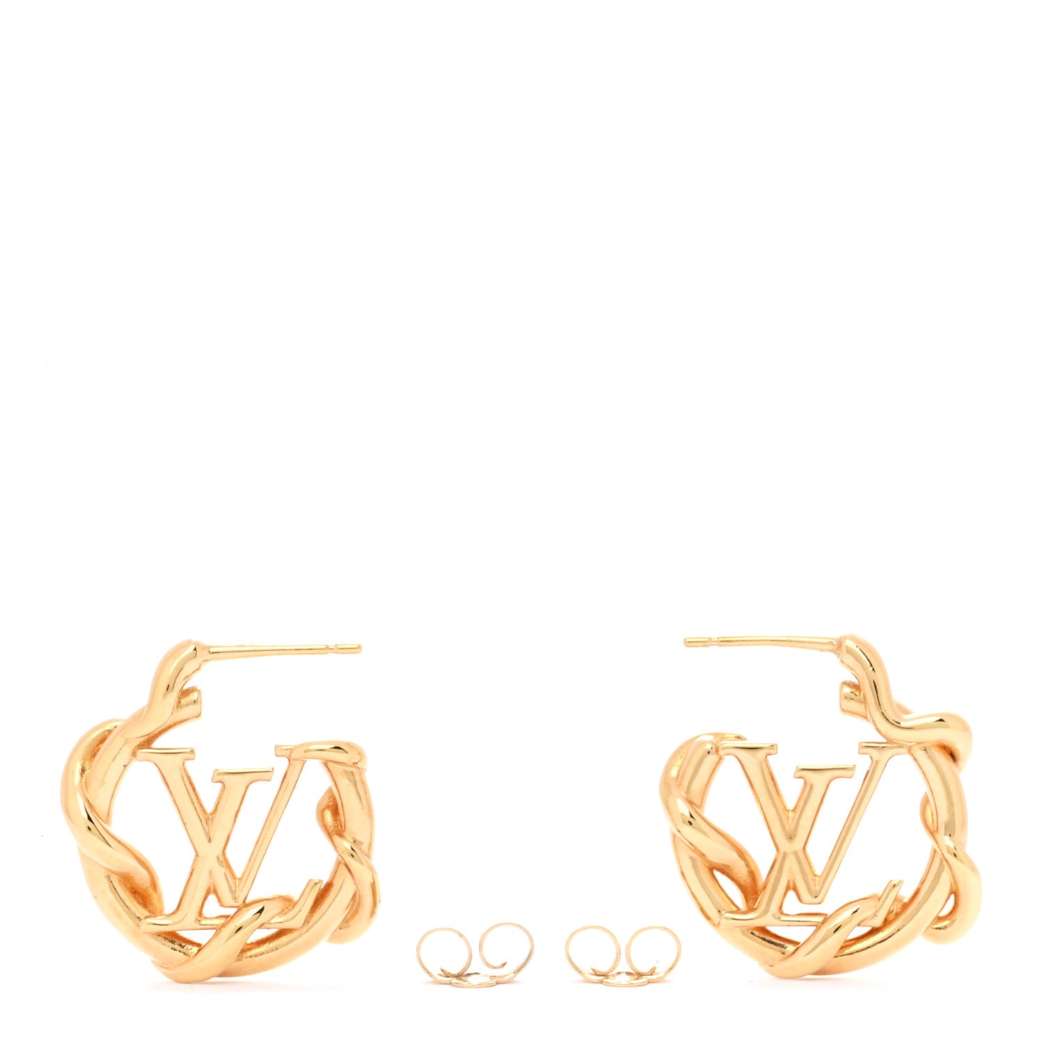 Louis Vuitton Garden Louise Hoop Earrings Gold 3 of 5