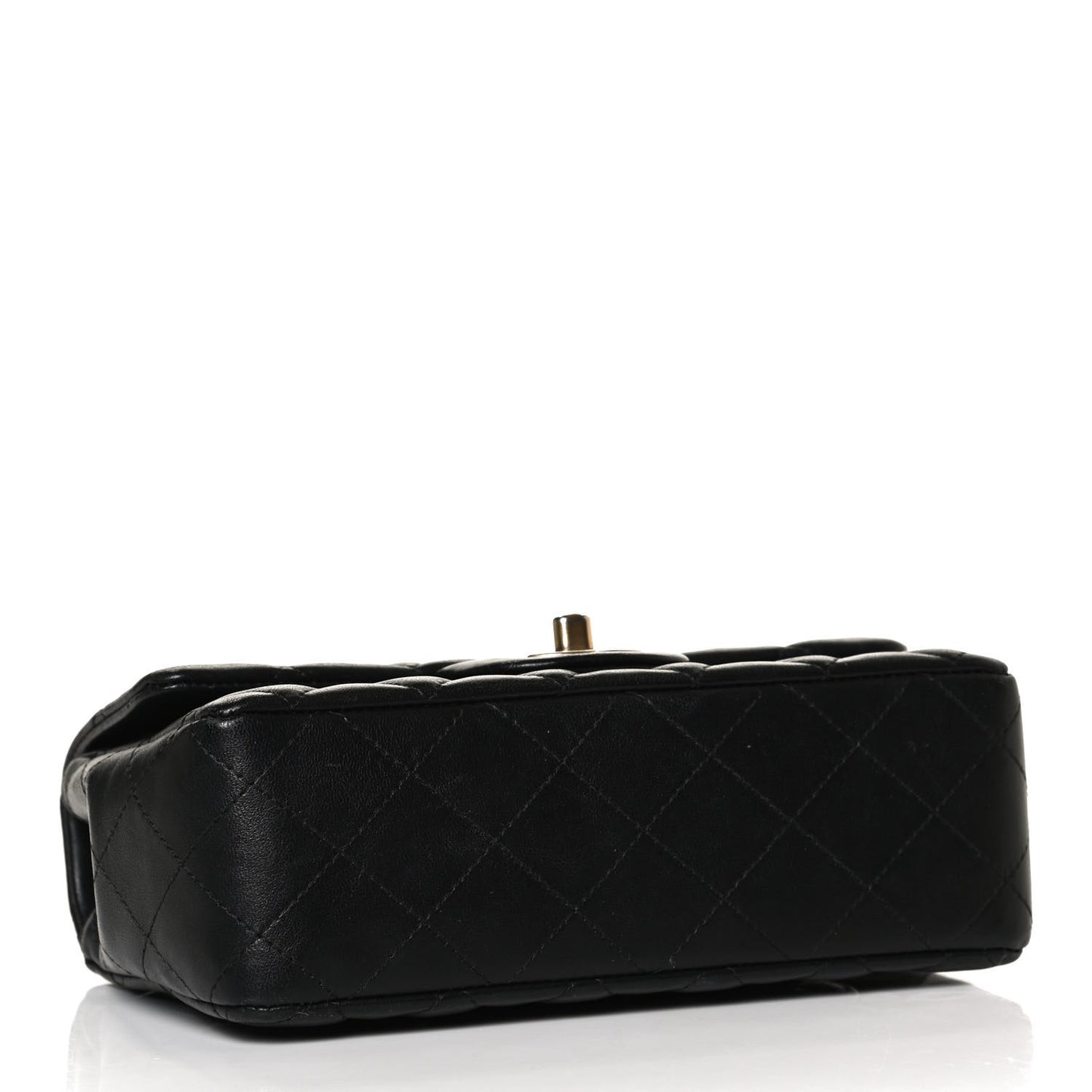 Lambskin Quilted Mini Rectangular Flap Black