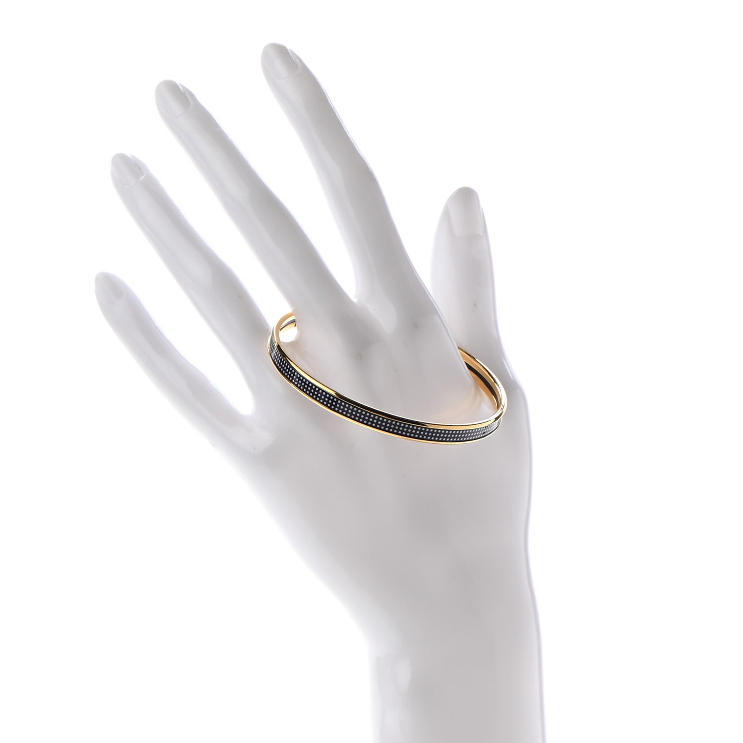 Enamel Printed Extra Narrow Dot Pop Bracelet 62 Beige Blue