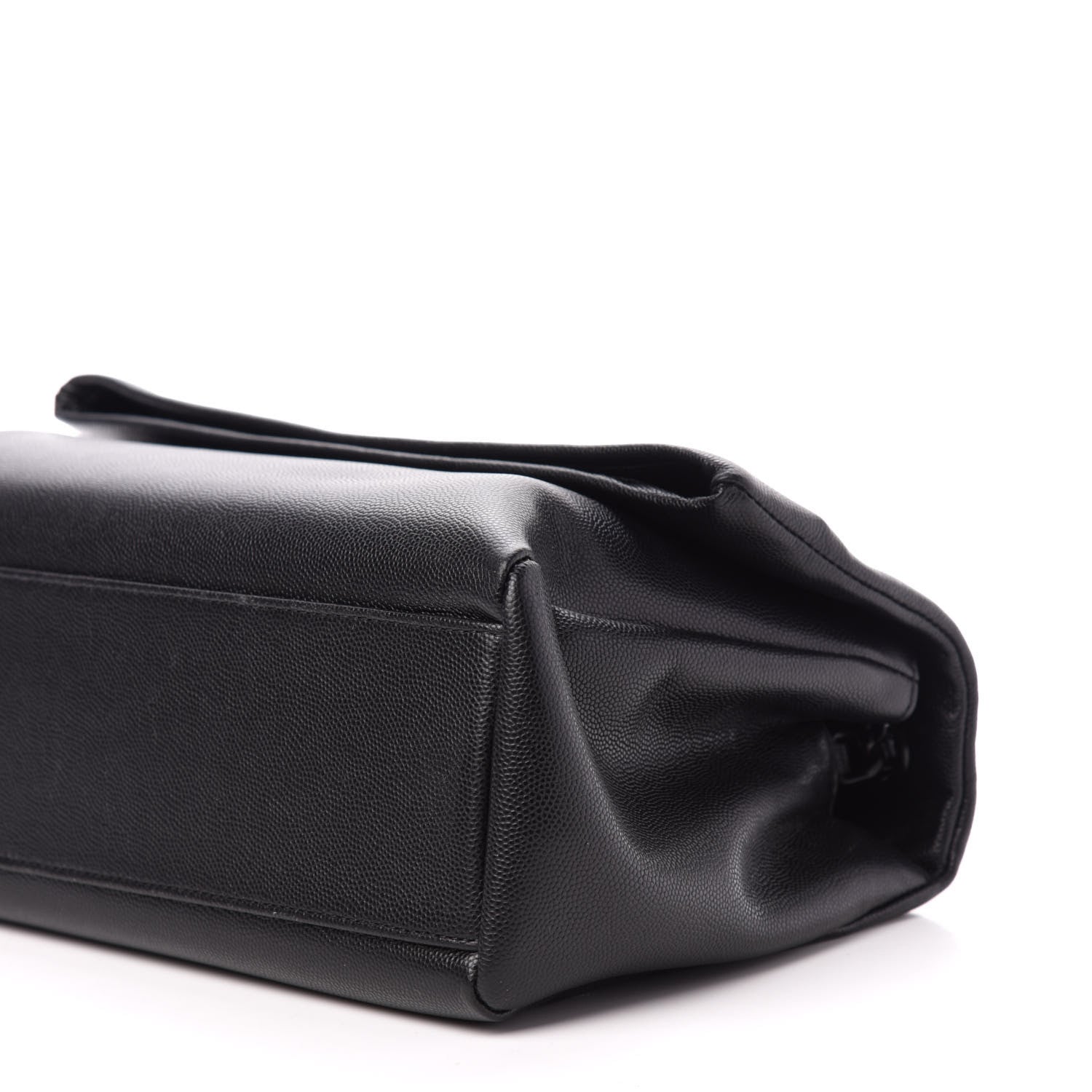 Saint Laurent Grain De Poudre Medium West Hollywood Monogram Fold-Over Black 9 of 10