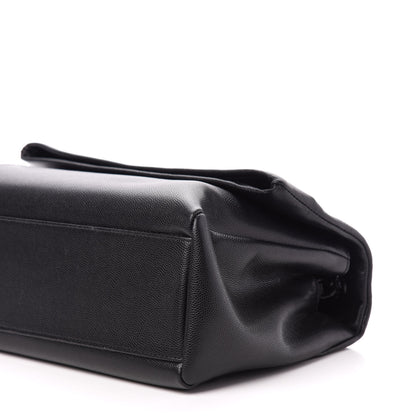 Saint Laurent Grain De Poudre Medium West Hollywood Monogram Fold-Over Black 9 of 10