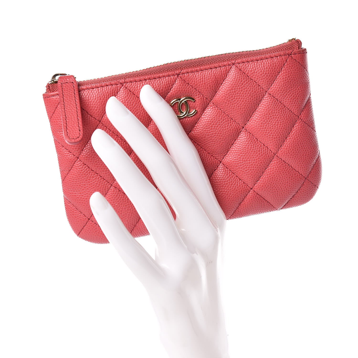 Chanel Caviar Quilted Small Cosmetic Case Pink 2 of 13