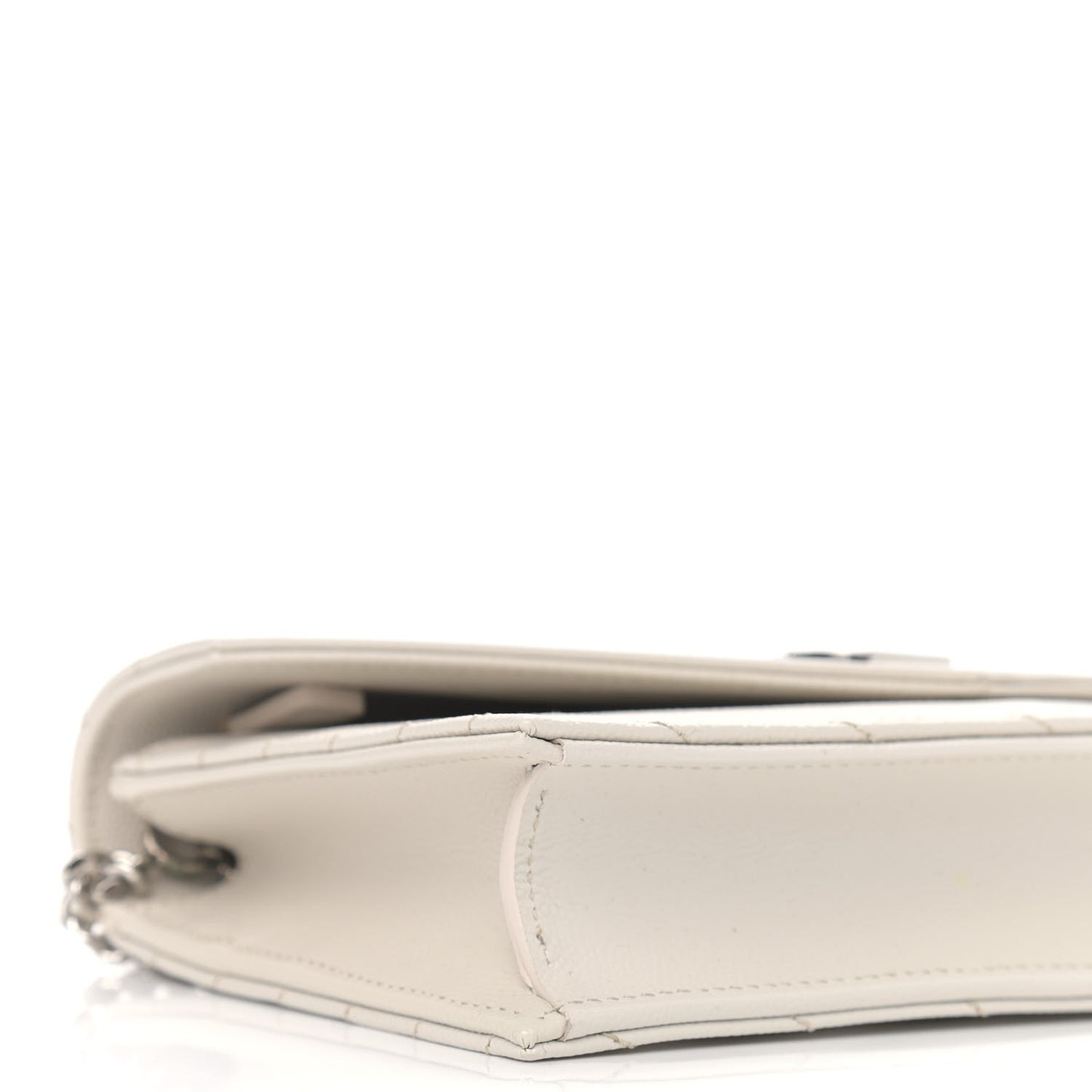 Grain De Poudre Matelasse Chevron Monogram Envelope Chain Wallet Porcellana