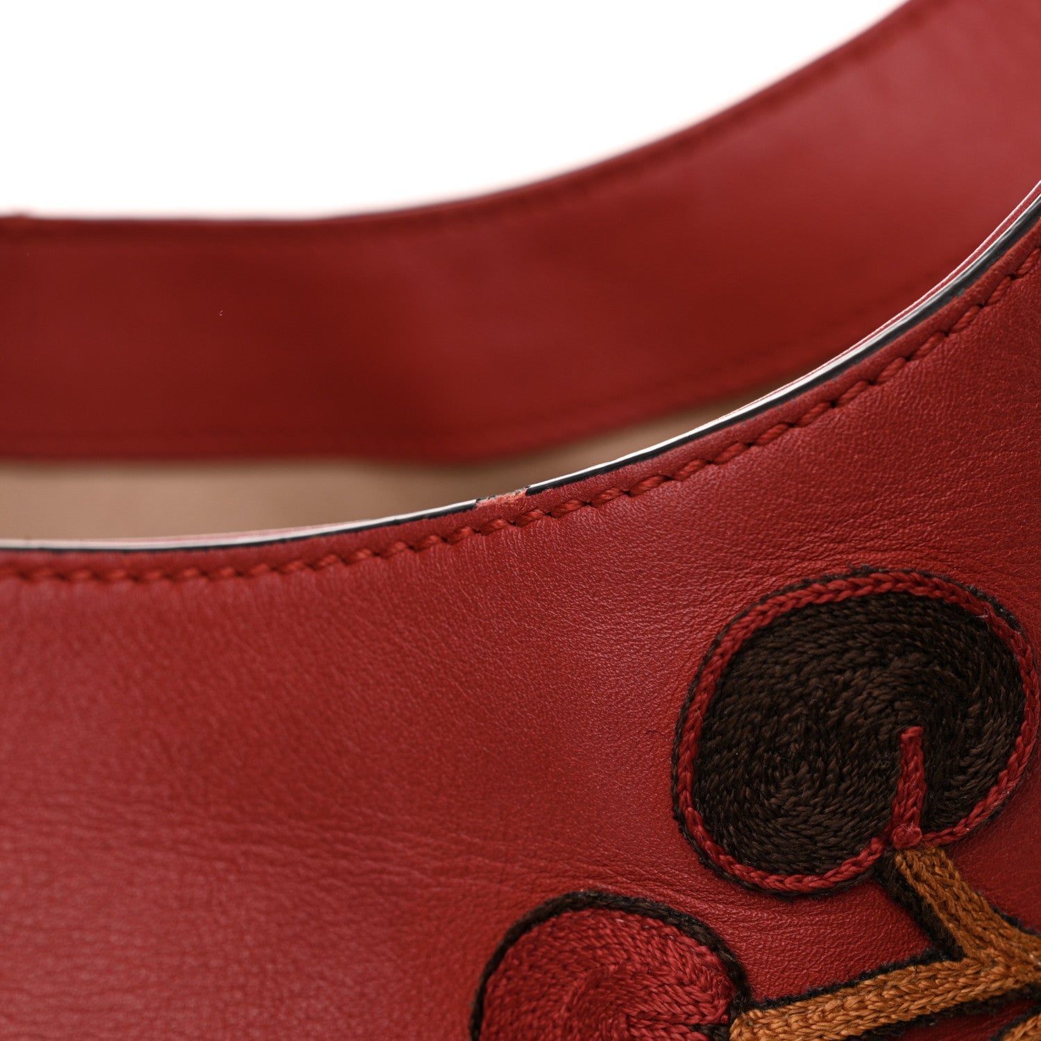 Gucci Calfskin Web Embroidered Medium Dionysus Hobo Hibiscus Red 15 of 17