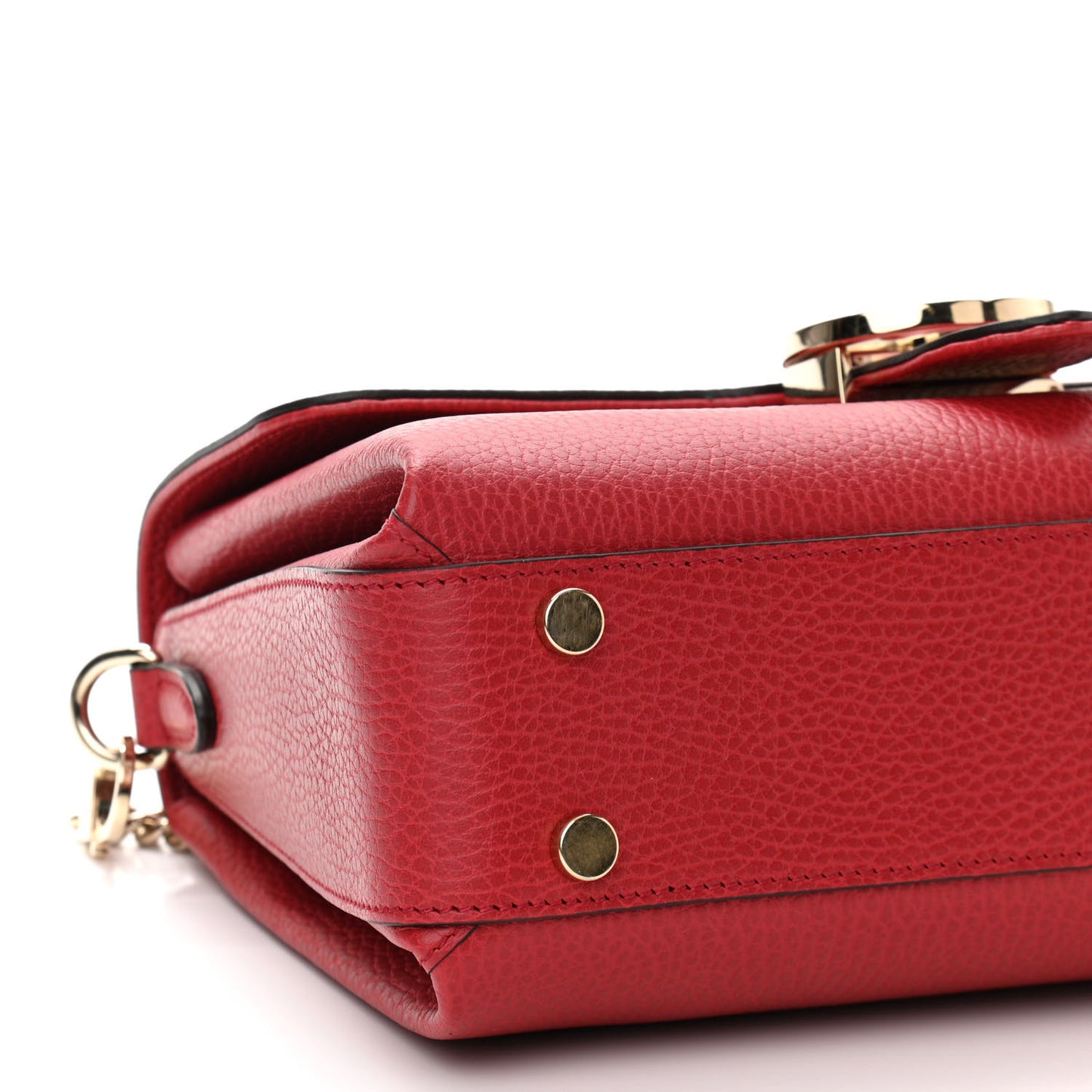 Dollar Calfskin Interlocking G Top Handle Shoulder Bag Red