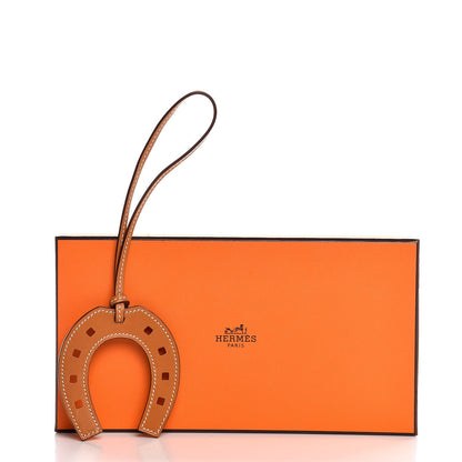 Hermes Veau Butler Paddock Horseshoe Bag Charm Natural Sable 4 of 4