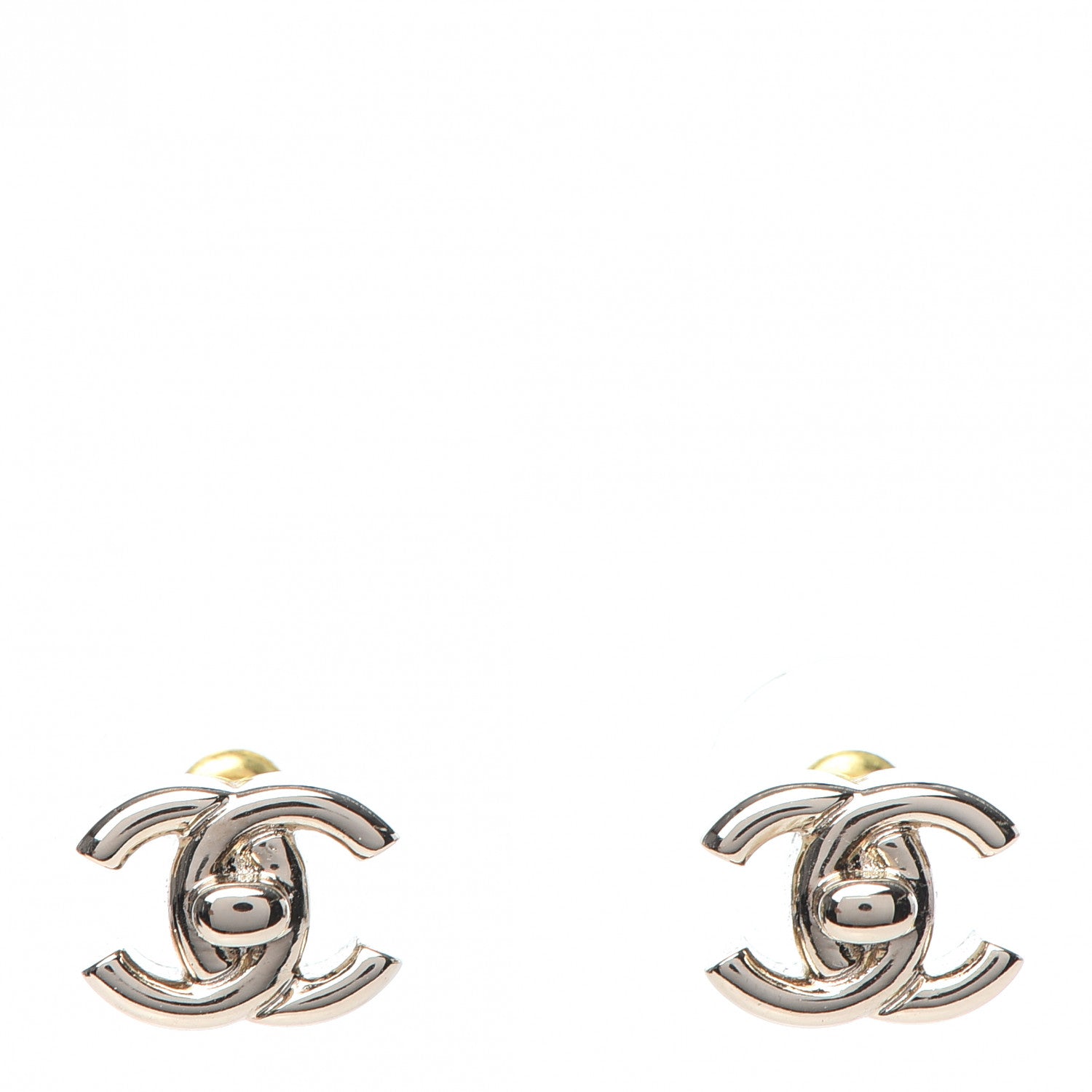 Chanel Metal CC Turnlock Earrings Gold 1 of 5