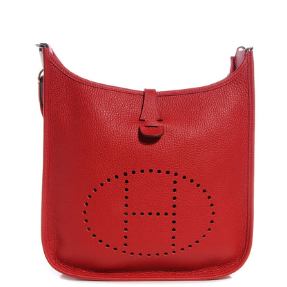 Hermes Taurillon Clemence Evelyne III PM Rouge Casaque 1 of 9