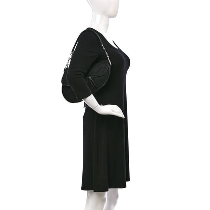 Christian Dior Canvas Patent Calfskin Saddle Bag Black 2 of 13