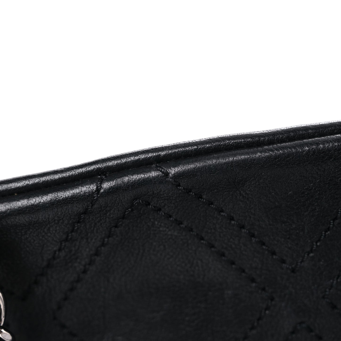 Calfskin Small Diamond Stitch Tote Black