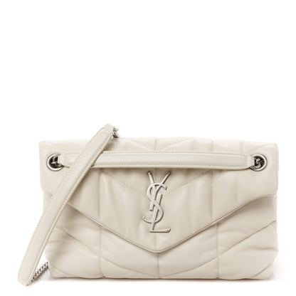 Saint Laurent Lambskin Quilted Small Loulou Puffer Monogram Chain Satchel Crema Soft 1 of 10