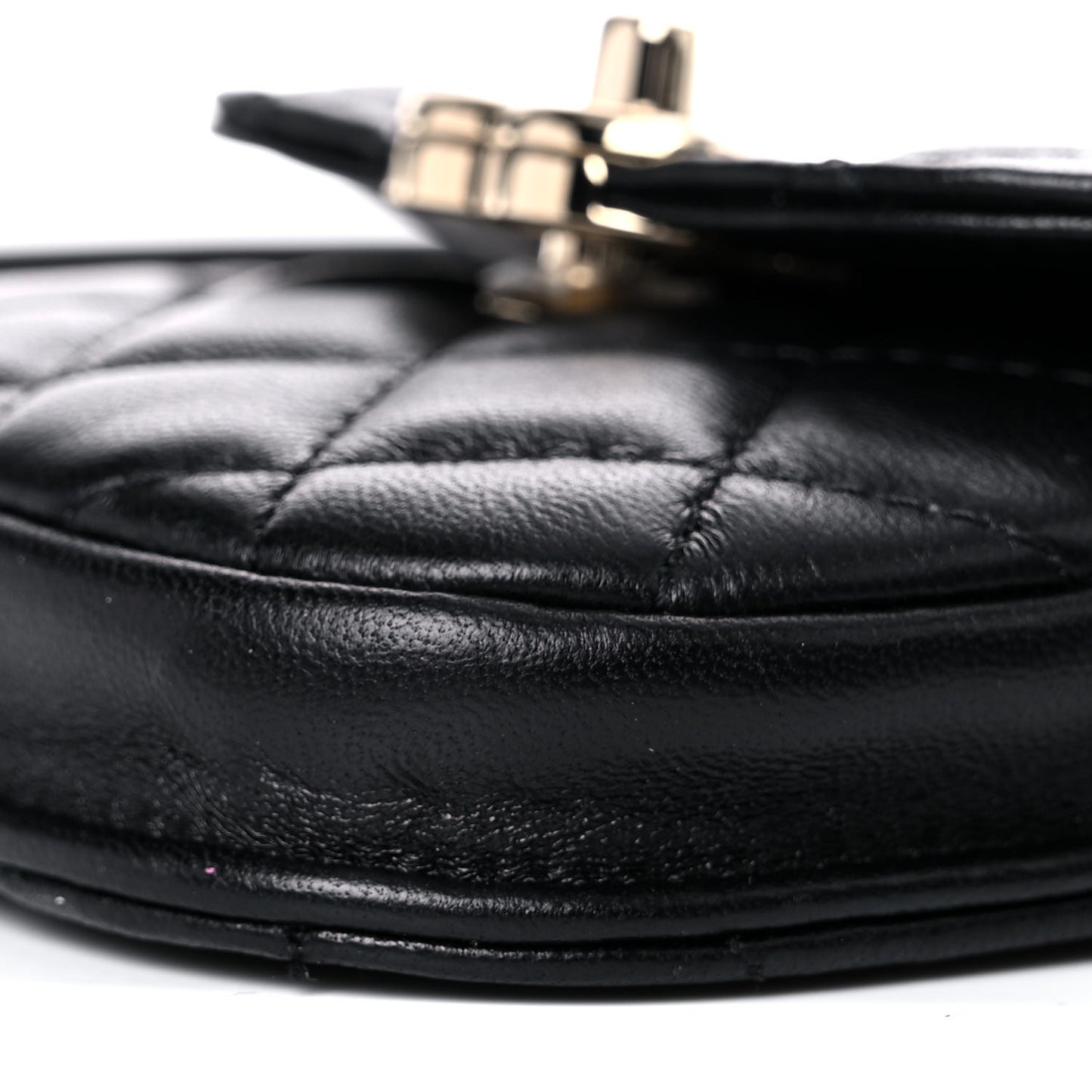 Tweed Lambskin Quilted Waist Bag With Coin Purse Black