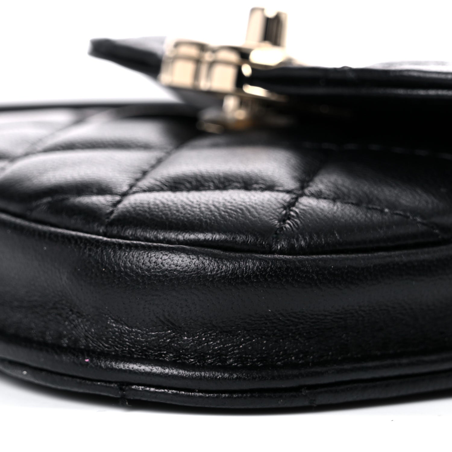 Chanel Tweed Lambskin Quilted Waist Bag With Coin Purse Black 10 of 12