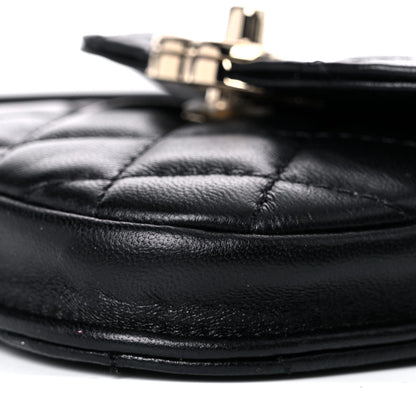 Chanel Tweed Lambskin Quilted Waist Bag With Coin Purse Black 10 of 12