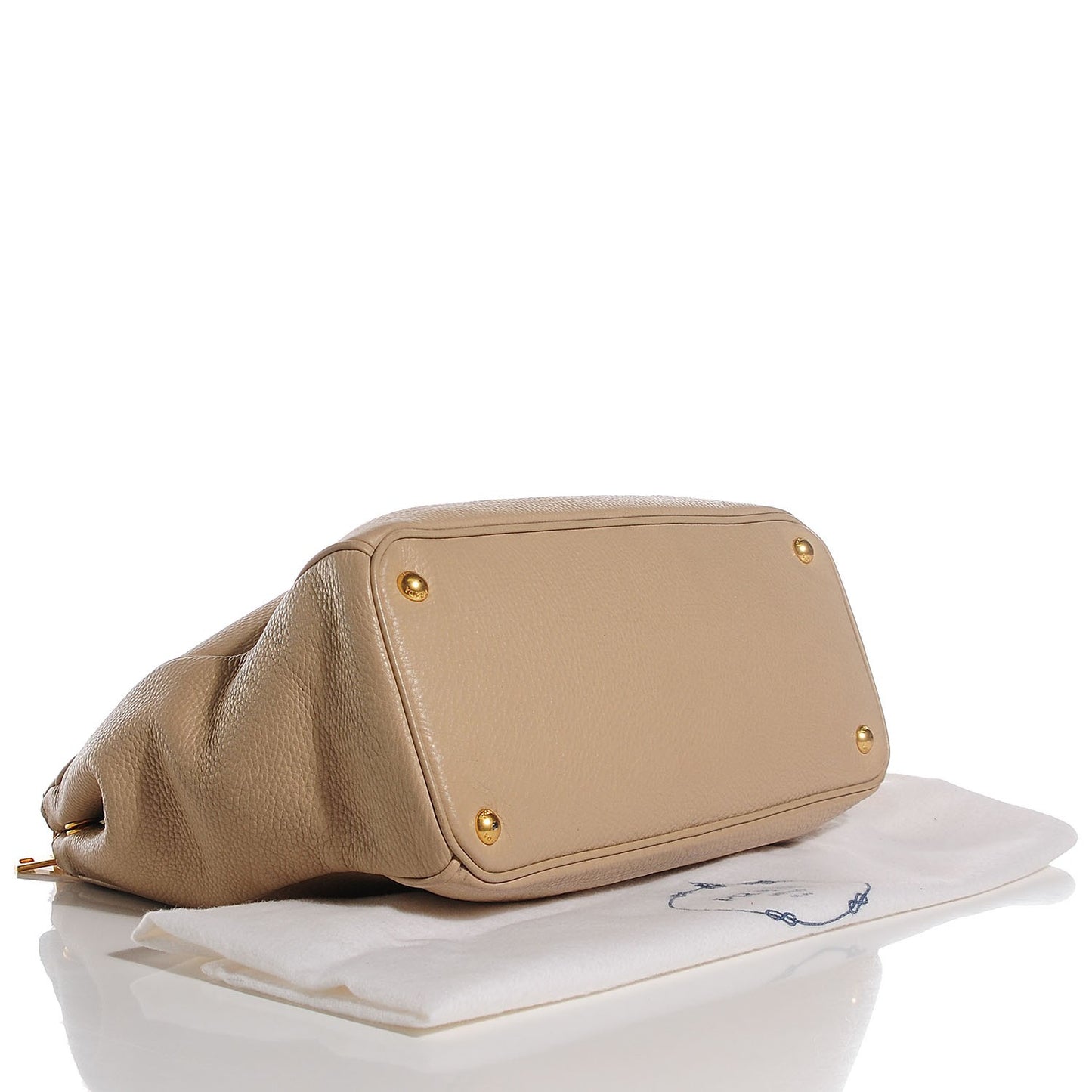 Vitello Daino Large Double Zip Tote Sabbia