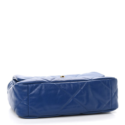 Chanel Goatskin Quilted Medium Chanel 19 Flap Dark Blue 4 of 9