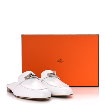 Hermes Calfskin Oz Mules 37.5 White 9 of 9