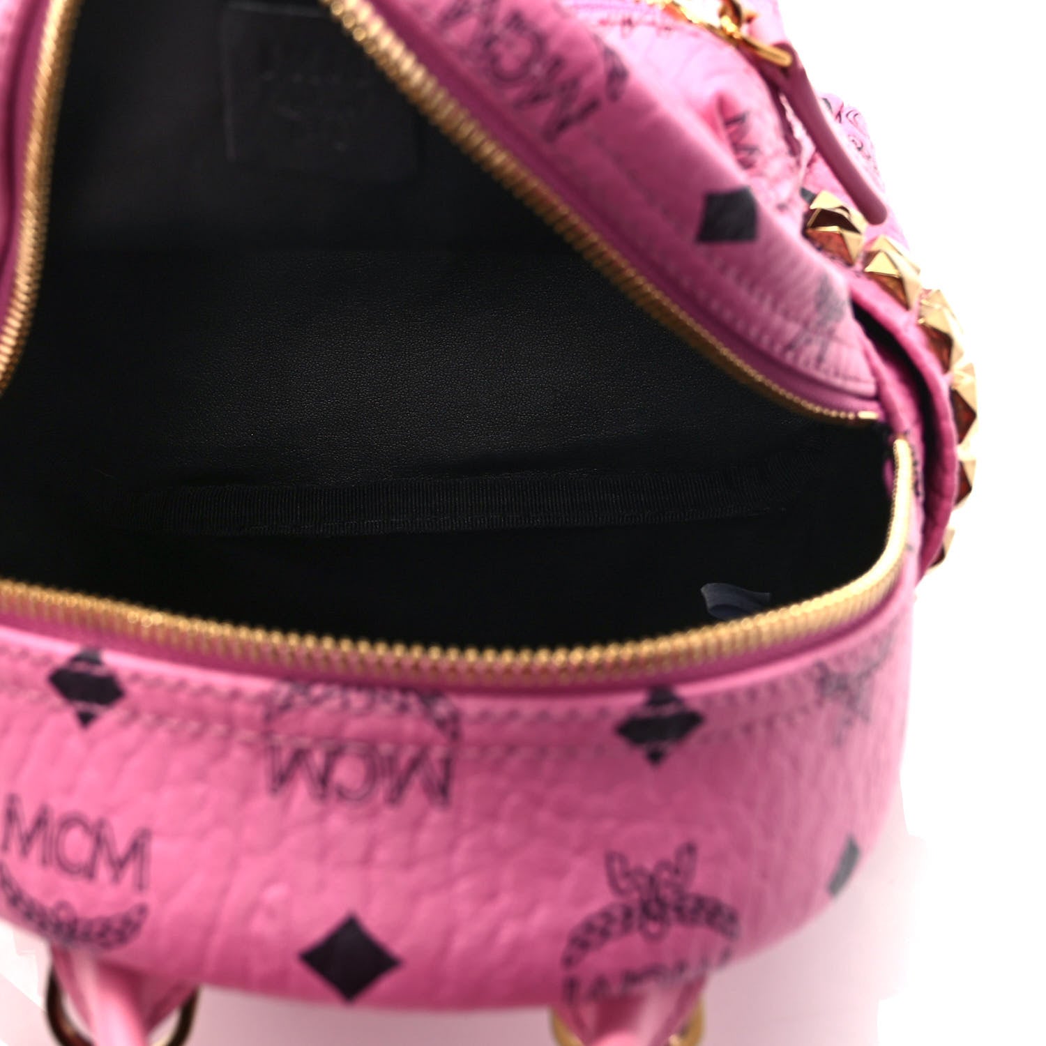 MCM Visetos Side Stud X-Mini Stark Bebe Boo Backpack Pink 5 of 11