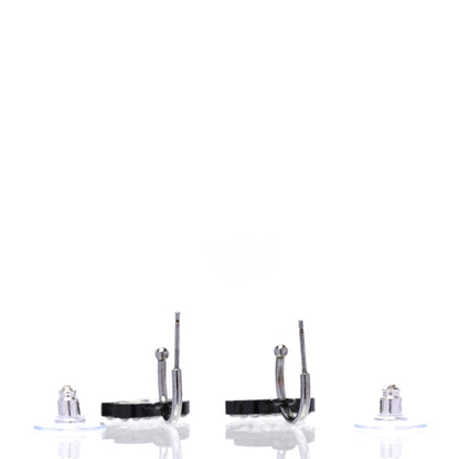 Chanel Ruthenium Crystal CC Hoop Drop Earrings 4 of 4
