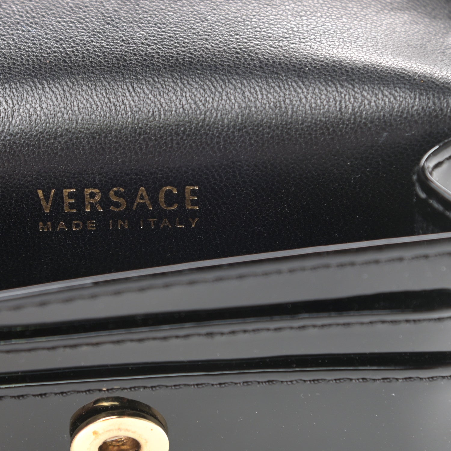 Versace Patent Palazzo Medusa Card Holder With Chain Black 6 of 6