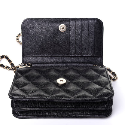 Chanel Caviar Quilted Mini Wallet On Chain WOC Black 11 of 11