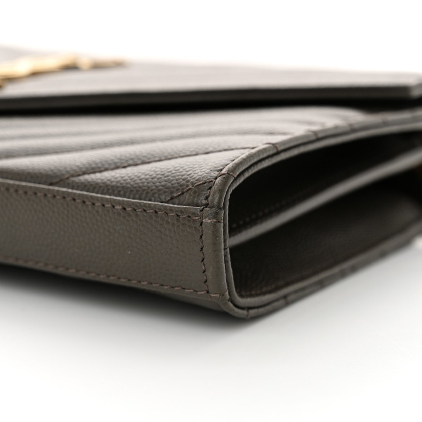 Grain De Poudre Matelasse Chevron Monogram Chain Wallet Pebble