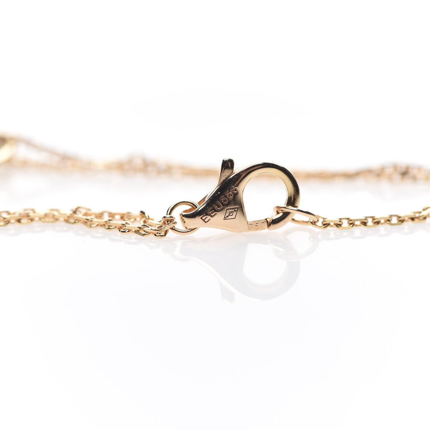 18K Pink Yellow White Gold Trinity Double Chain Pendant Necklace
