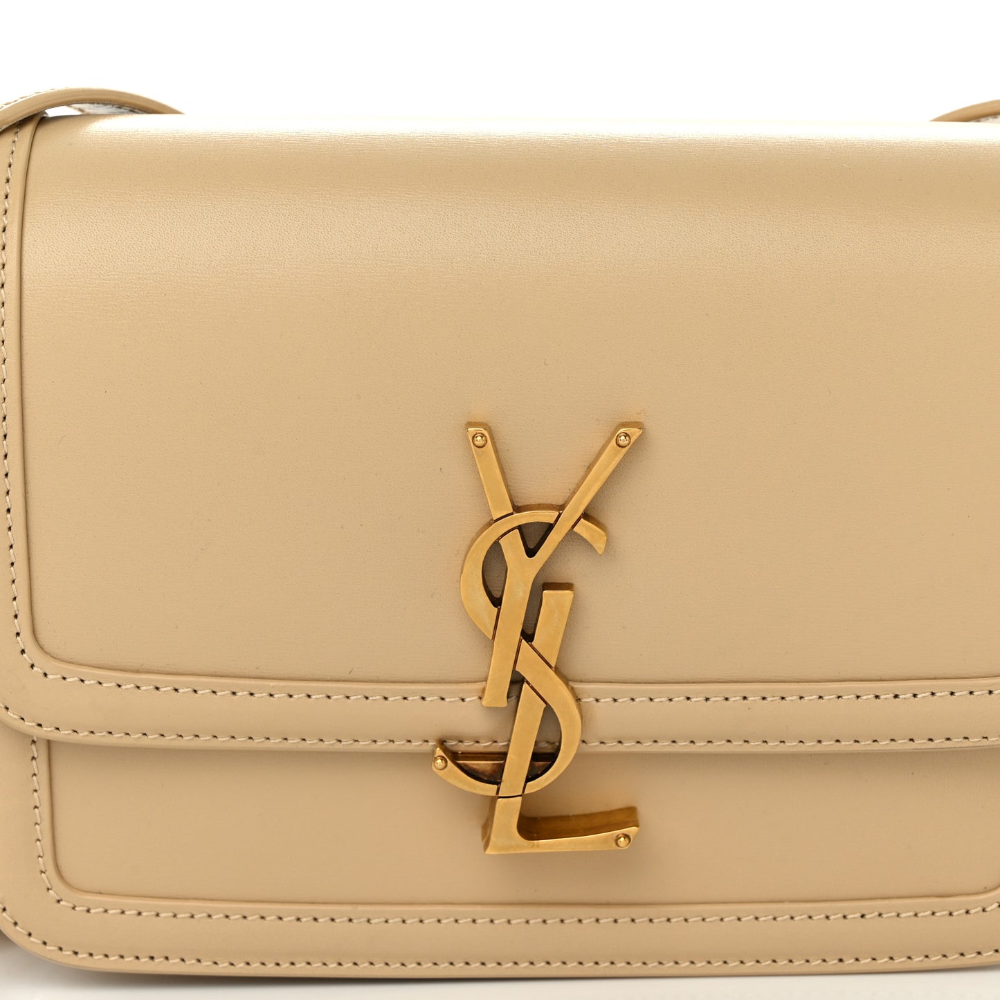 Smooth Calfskin Small Solferino Satchel Ivory Natural