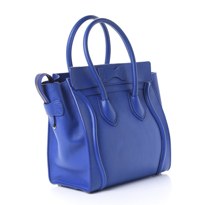 Celine Smooth Calfskin Micro Luggage Royal Blue 3 of 9