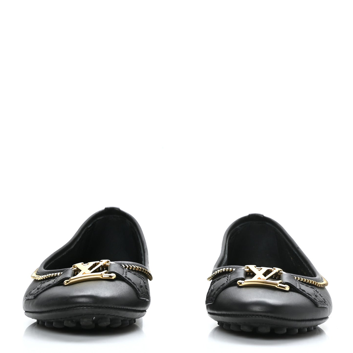 Calfskin Zip Oxford Ballerina Flats 36 Black