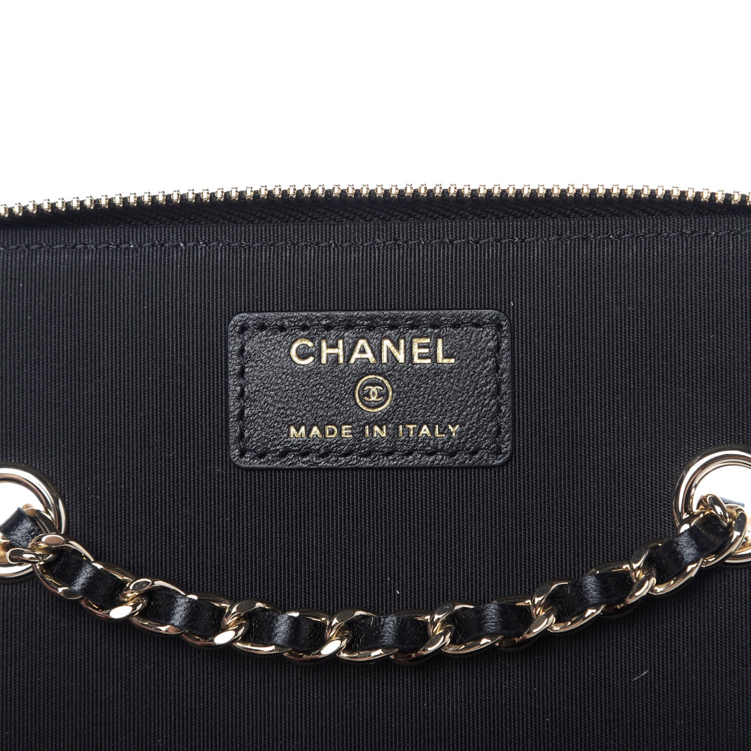 Chanel Raffia Jute Striped Small Vanity Case With Chain Black Beige 8 of 9