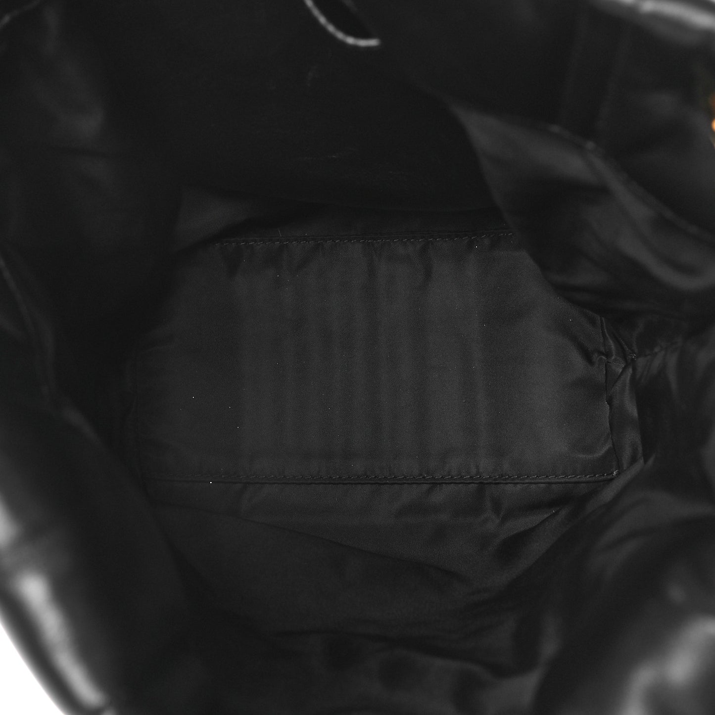 Lambskin Quilted Medium Lola Bucket Bag Black