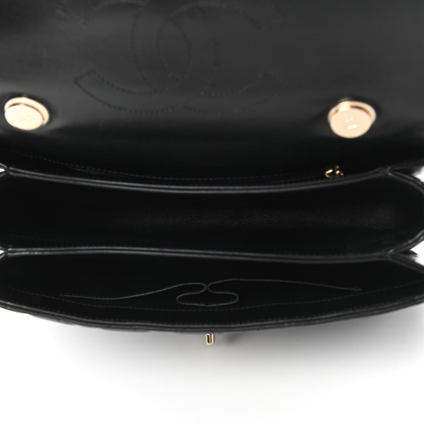 Lambskin Quilted Medium Trendy CC Flap Dual Handle Bag Black