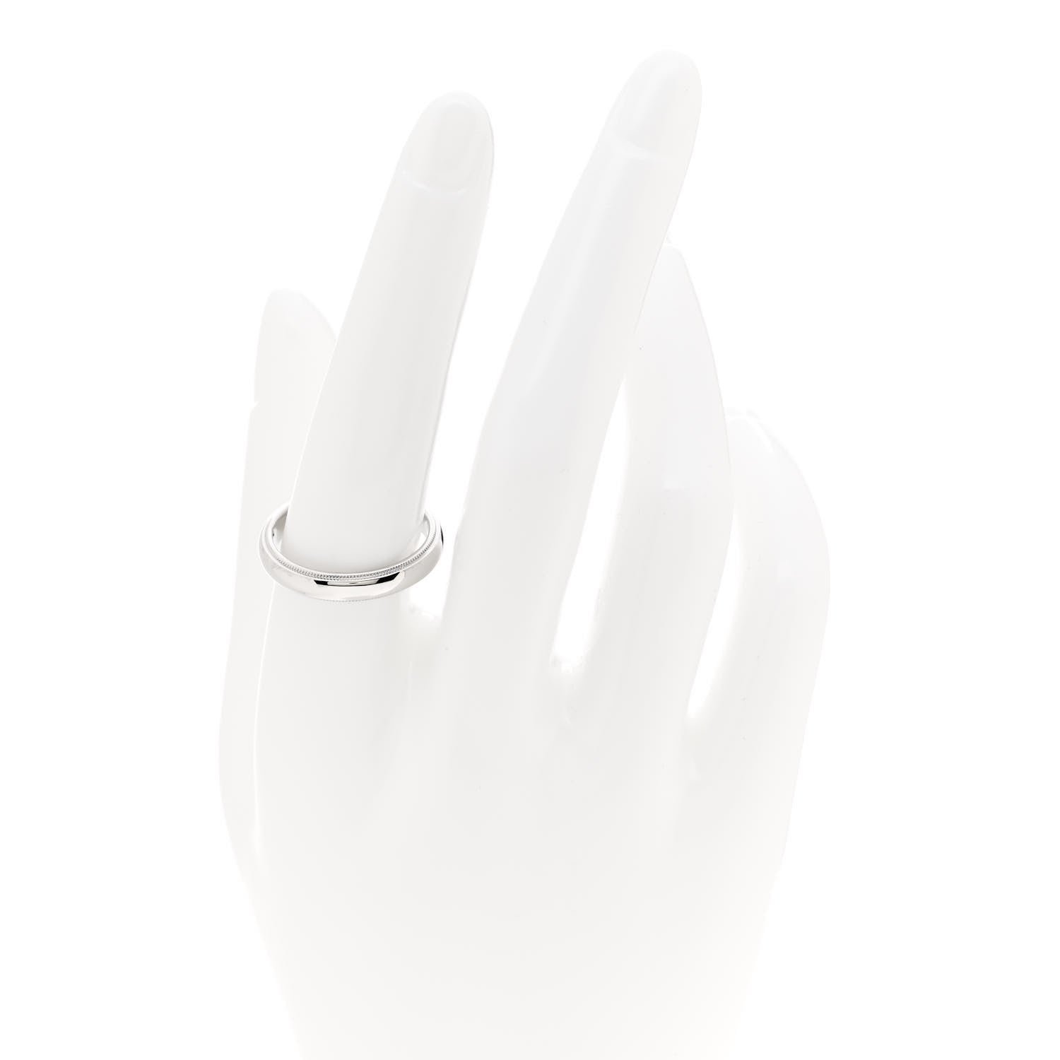 Tiffany Platinum 4mm Together Milgrain Wedding Band Ring 58 8.5 2 of 4