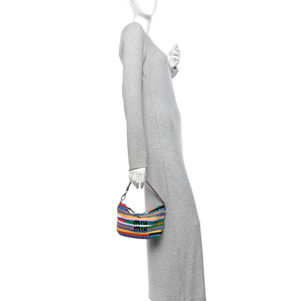 Fabric Crochet Pouch Multicolor