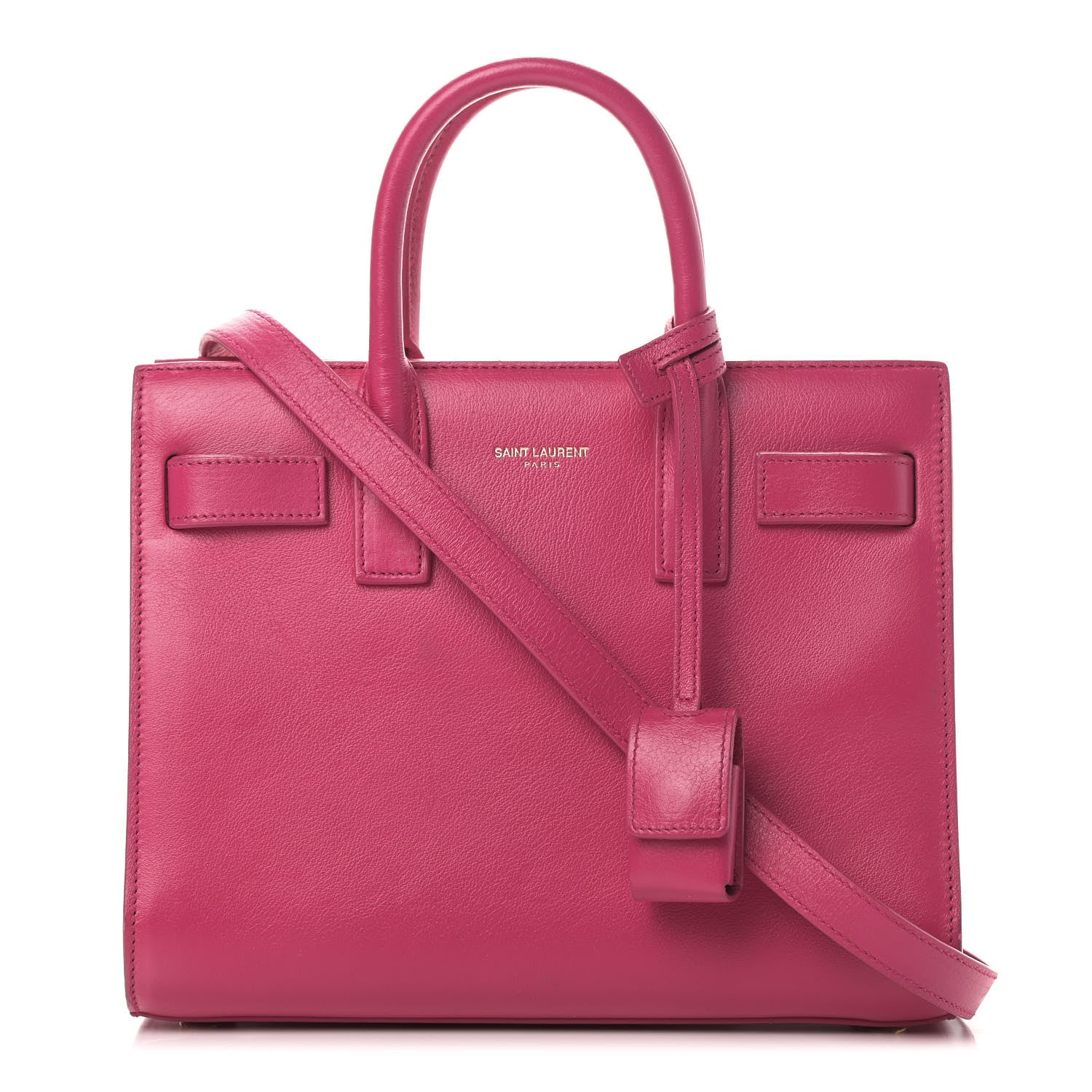 Saint Laurent Calfskin Nano Sac De Jour Lipstick Fuchsia 1 of 14