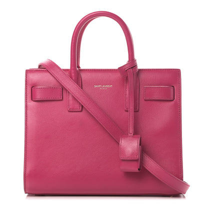 Saint Laurent Calfskin Nano Sac De Jour Lipstick Fuchsia 1 of 14
