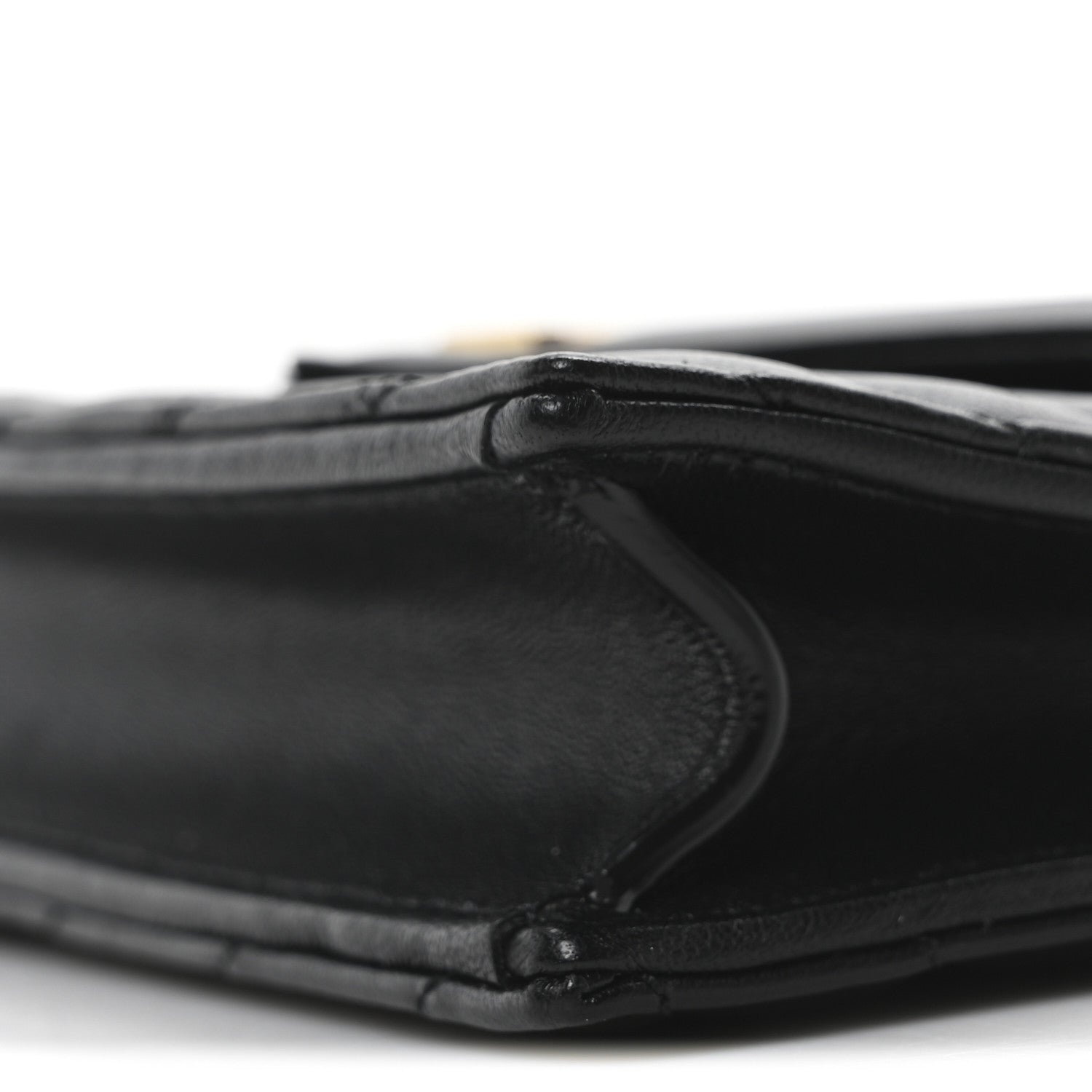 Saint Laurent Calfskin Matelasse Chevron Monogram Envelope Chain Wallet Black 10 of 10