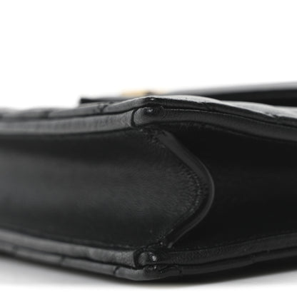 Saint Laurent Calfskin Matelasse Chevron Monogram Envelope Chain Wallet Black 10 of 10