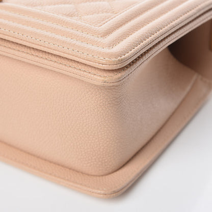 Chanel Caviar Quilted Medium Boy Flap Beige 10 of 14