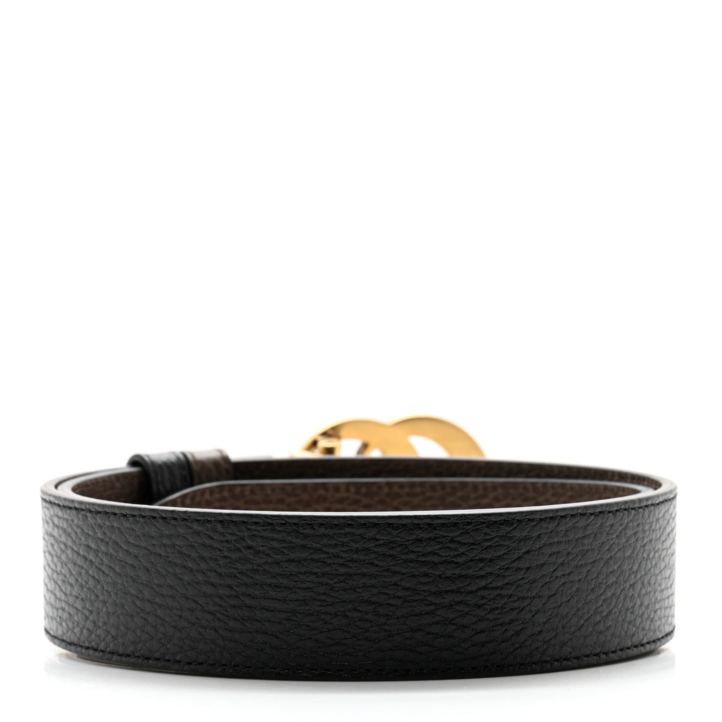 Dollar Calfskin Double G Reversible 37mm Belt 80 32 Black New Acero
